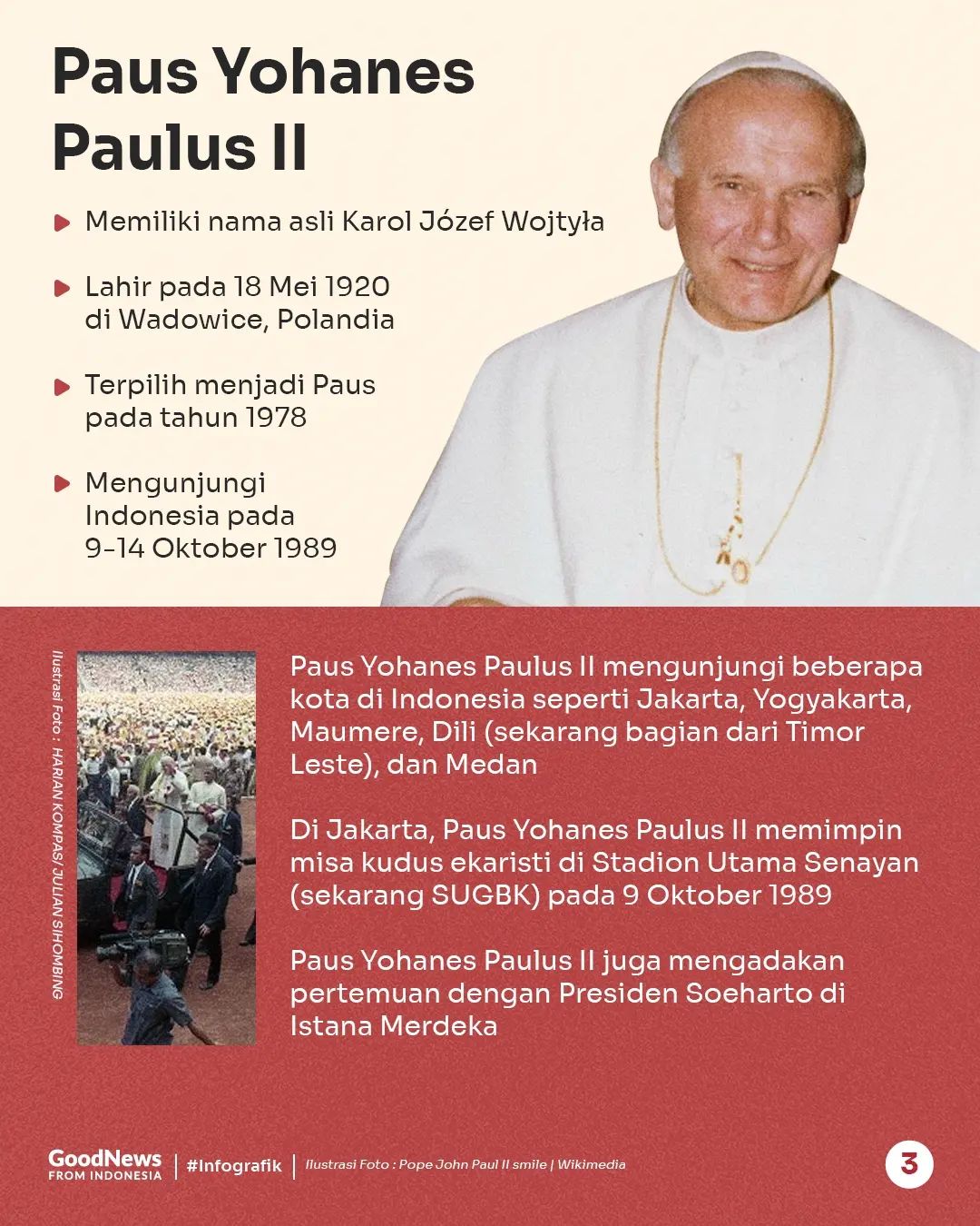 Mengenal 3 Paus Gereja Katolik yang Pernah Berkunjung ke Indonesia