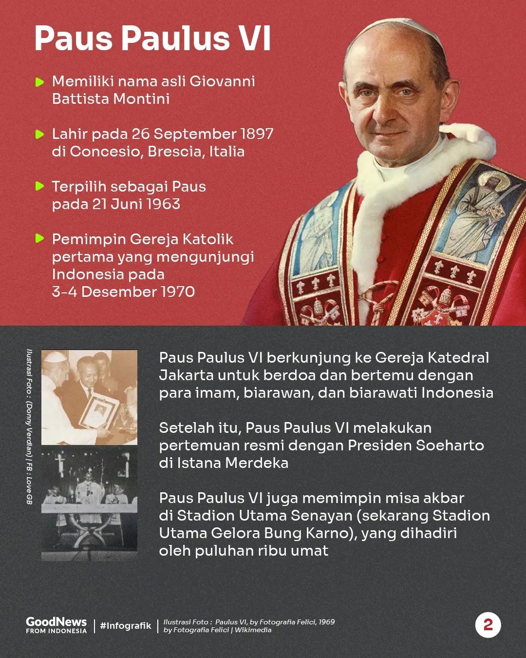 Mengenal 3 Paus Gereja Katolik yang Pernah Berkunjung ke Indonesia