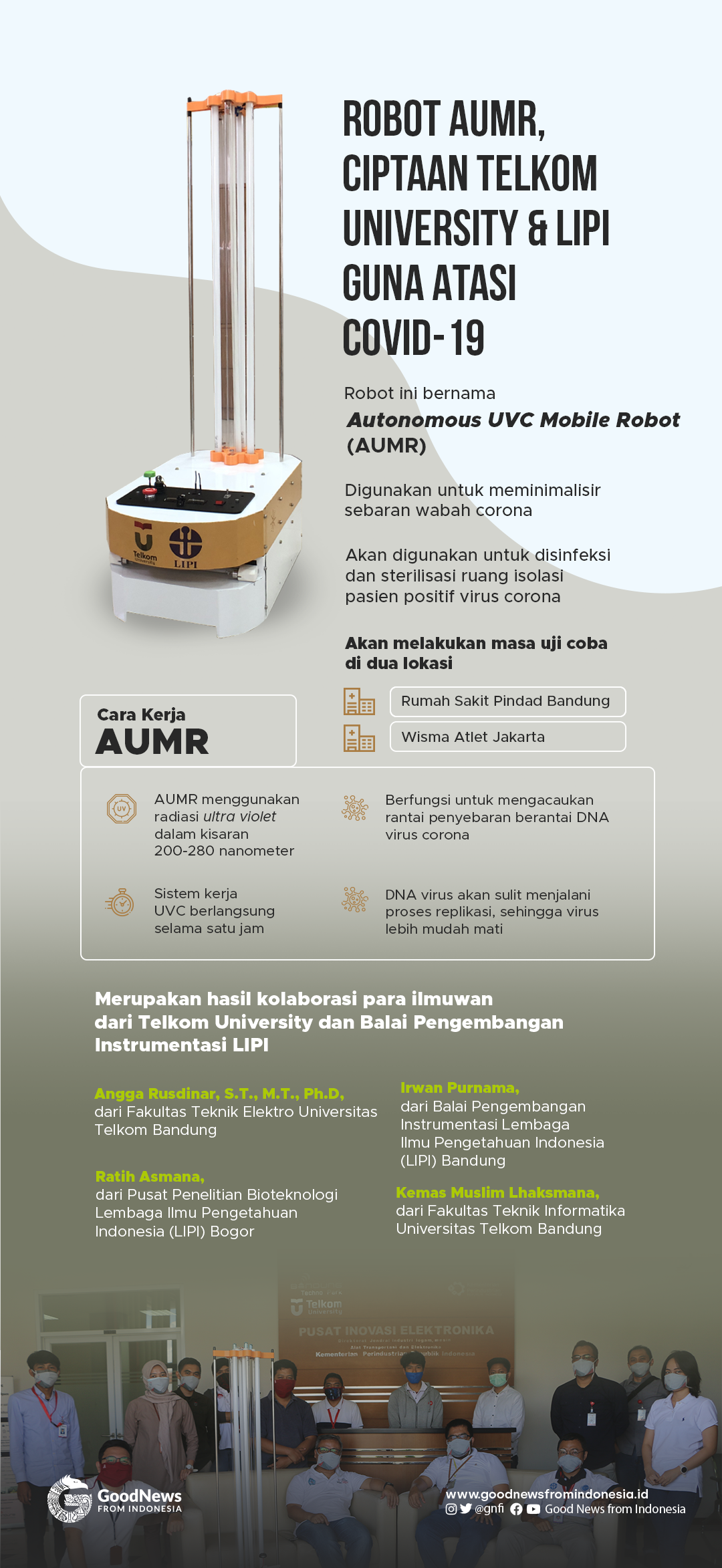 Mengenal Robot Pemberantas Covid-19 Buatan Telkom University dan LIPI
