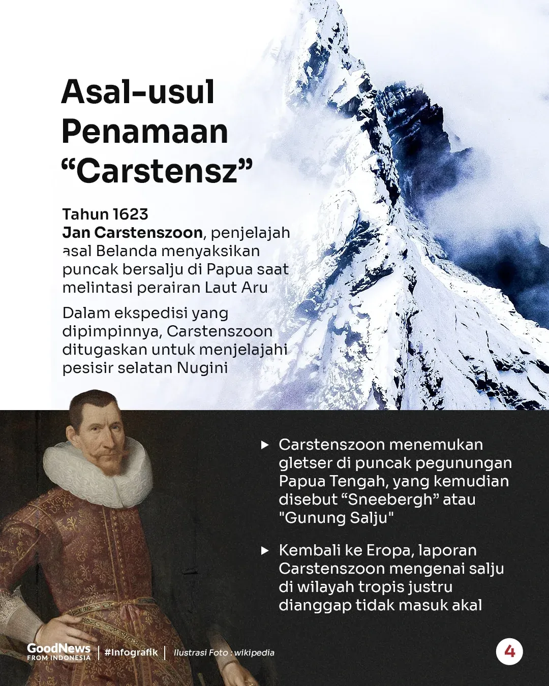 Ssjarah Nama Carstensz di Puncak Jaya