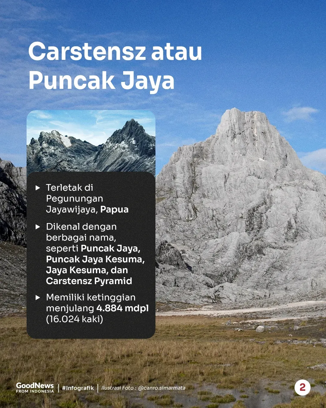Ssjarah Nama Carstensz di Puncak Jaya