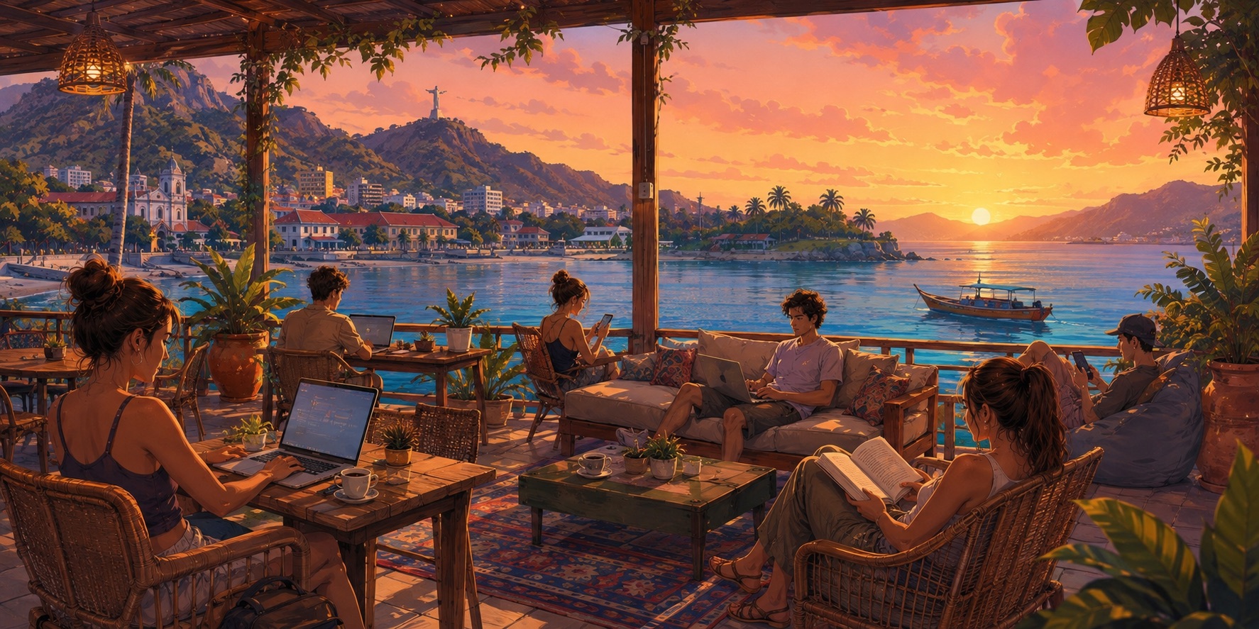 An illustration of digital nomads in Timor Leste