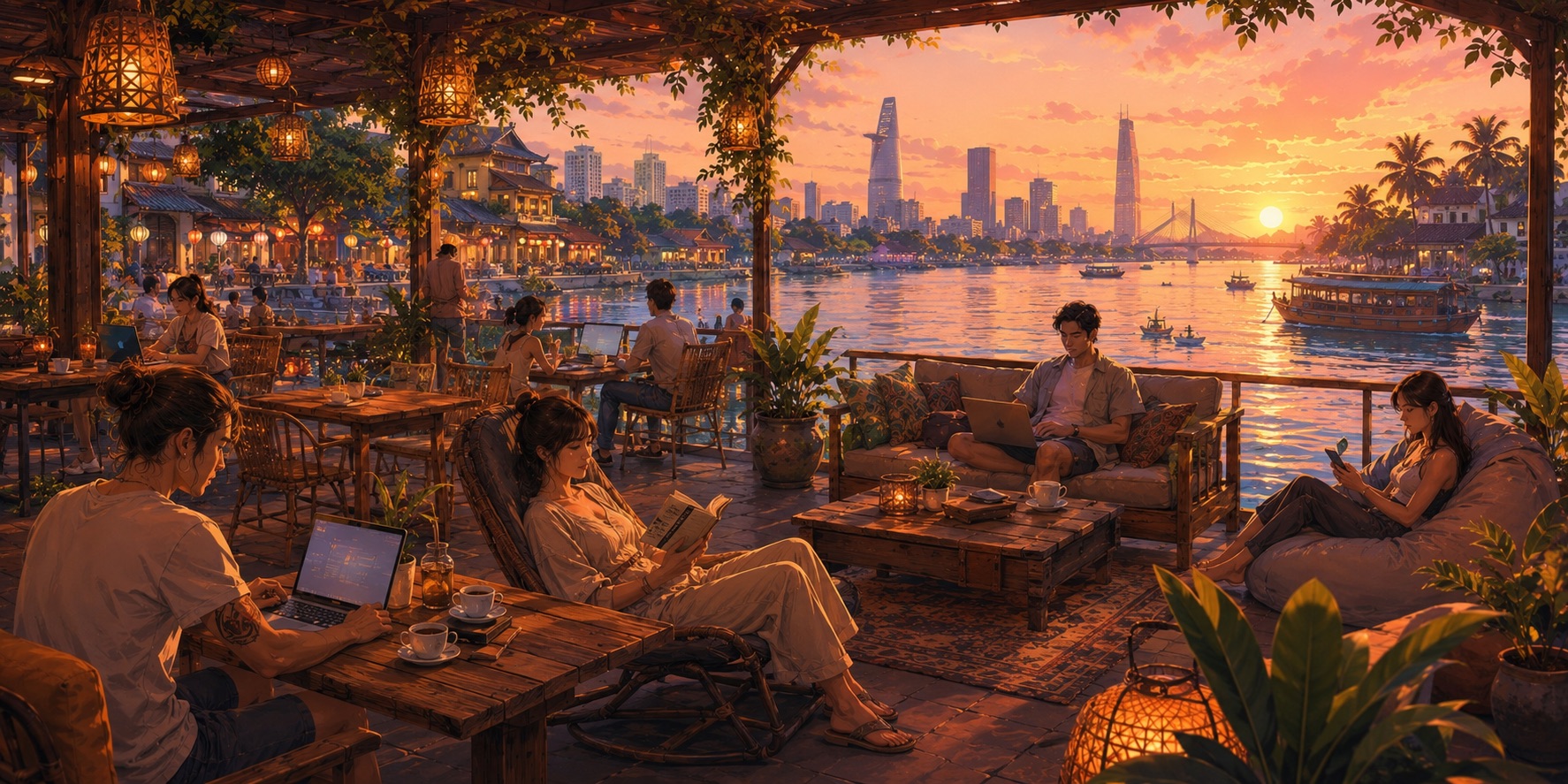 An illustration of Hi Chi Minh City Vietnams digital nomad boom_four cities, one extraordinary remote work lifestyle