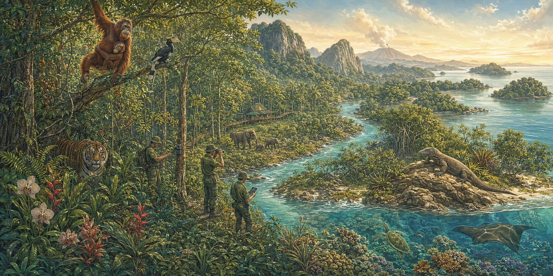 An illustration of Natures Front Line_Southeast Asias National Parks Enter a New Era