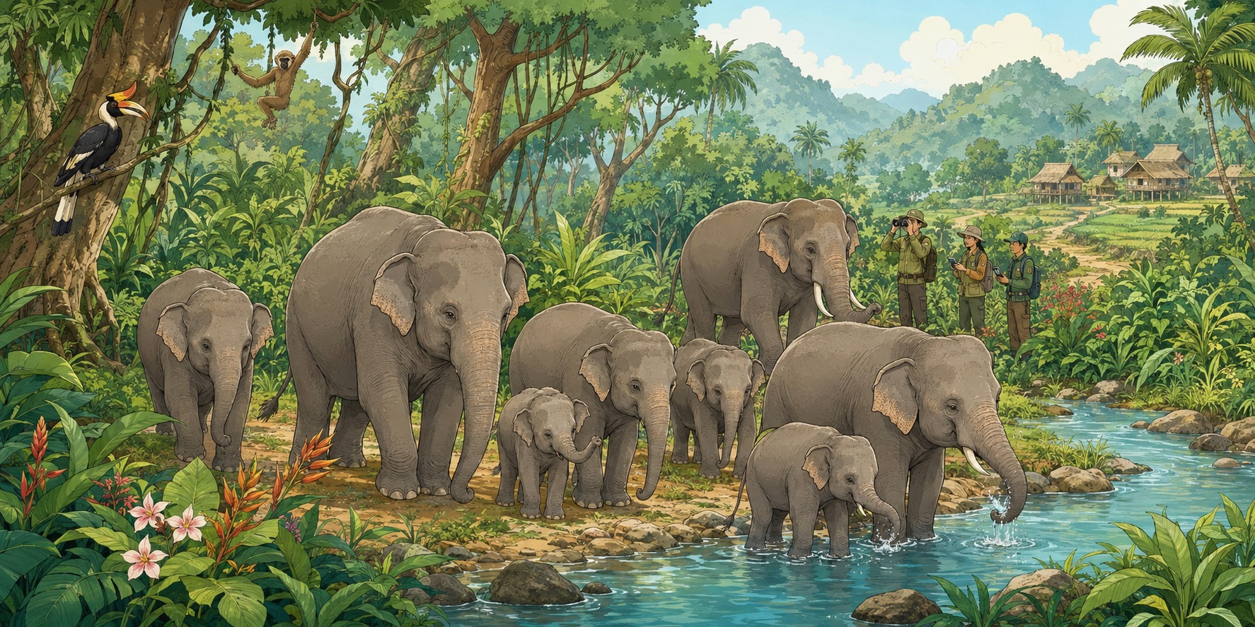 An illustration of Room to Roam_Southeast Asias New Race to Save Its Elephants