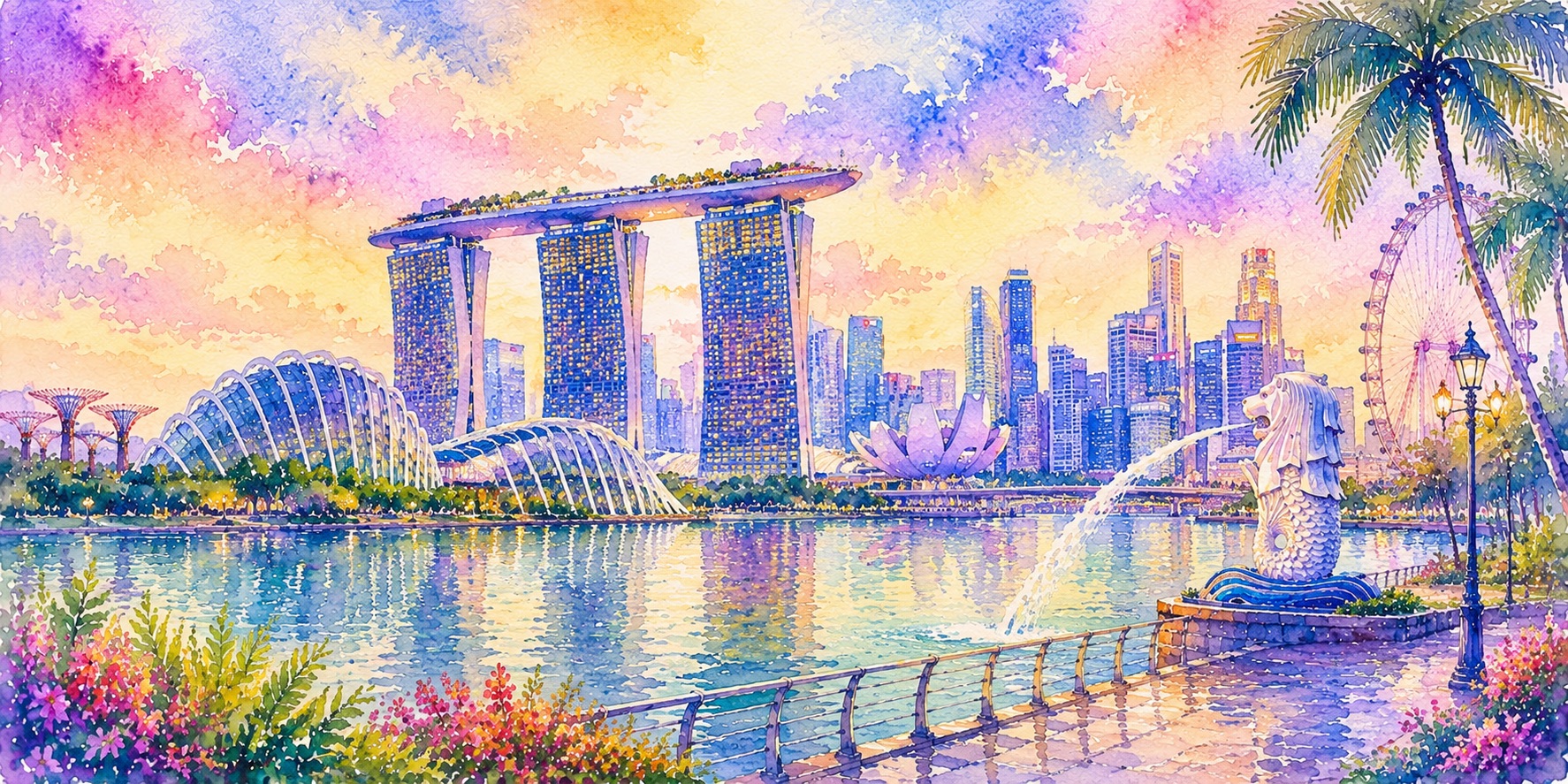 Singapore’s Marina Bay skyline illustrates how bold urban innovation, tropical greenery and national heritage converge in a modern City in Nature.