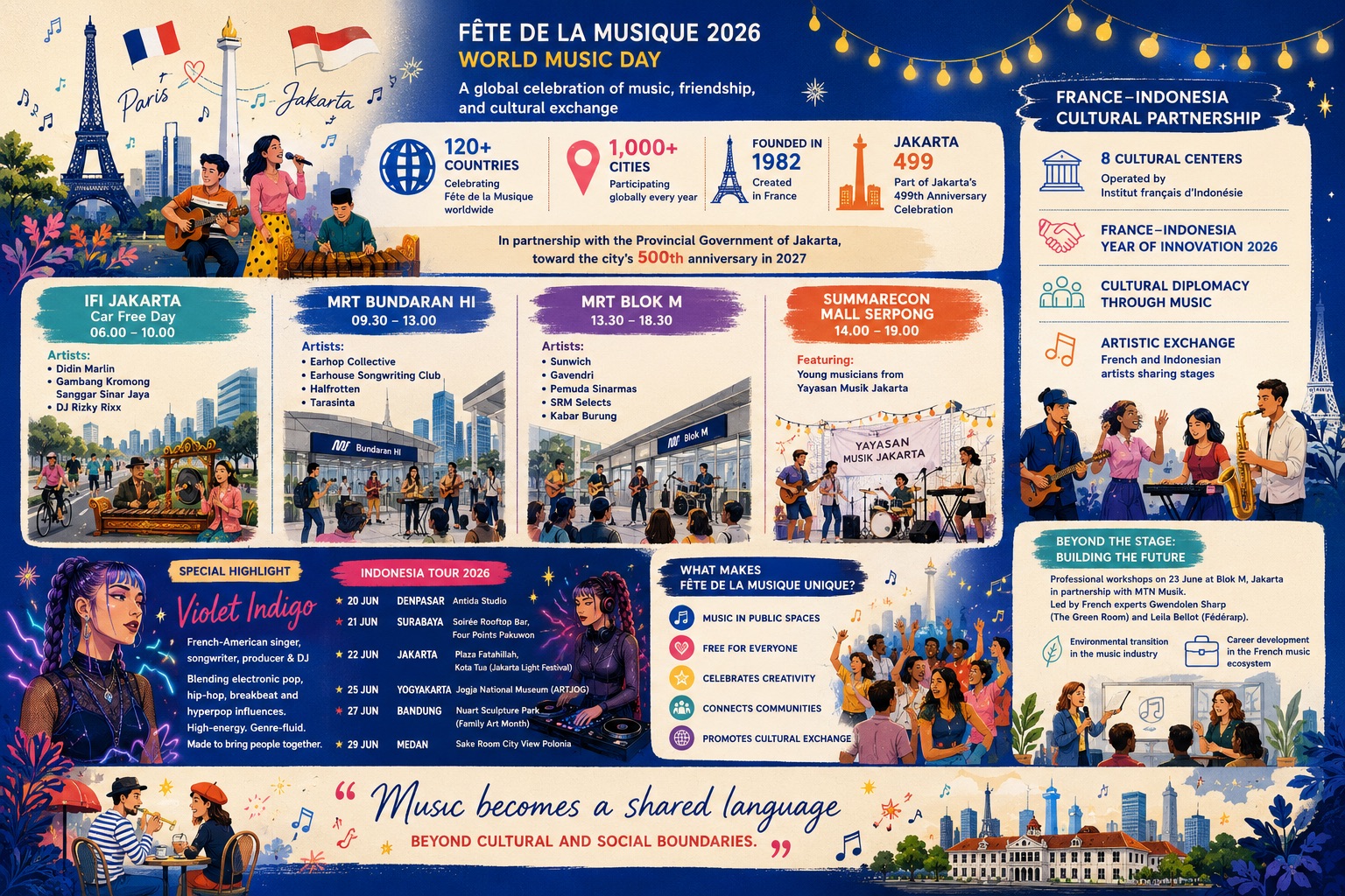 An infographic on Fête de la Musique 2026