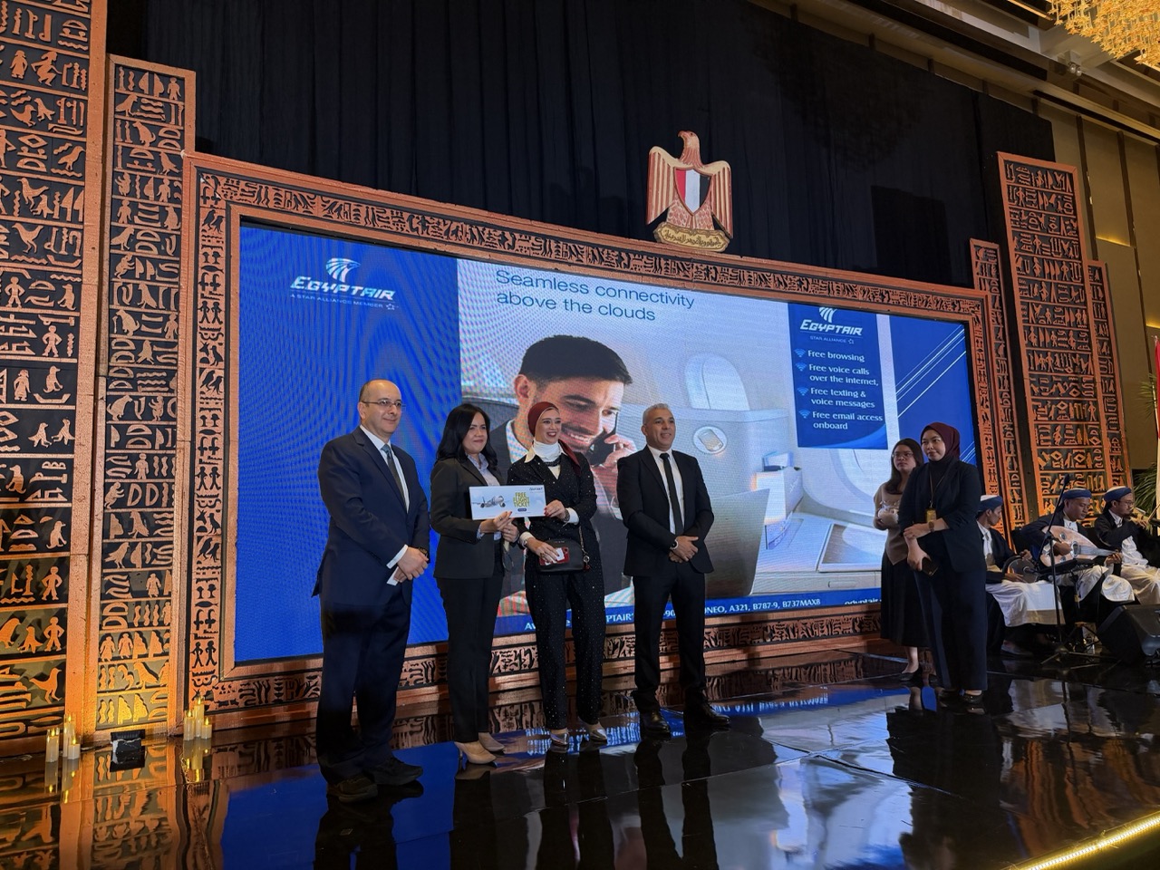 Egypt Air awarded two international round-trip tickets—one Business Class and one Economy Class—to two fortunate guests