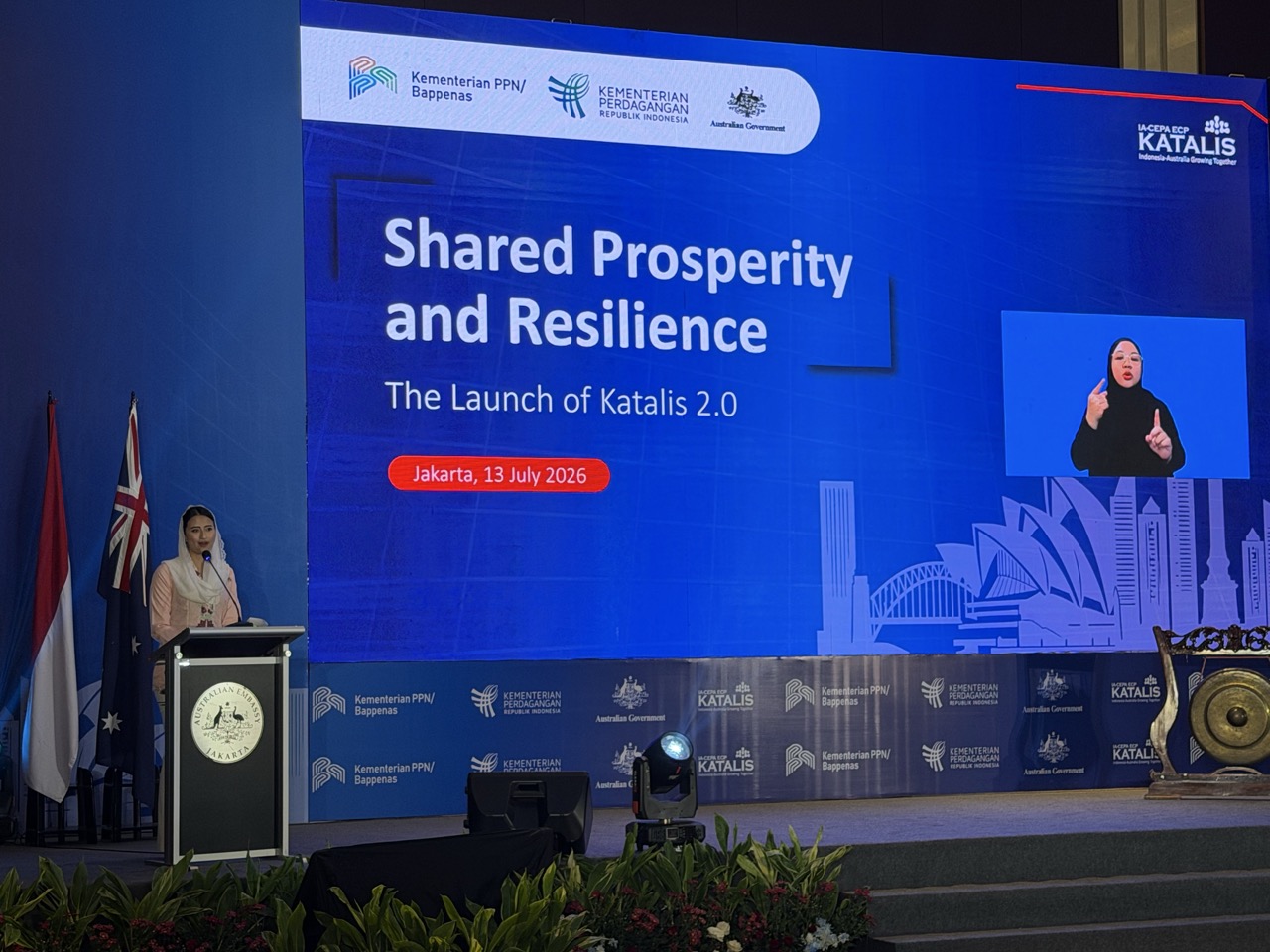 Vice Minister of Trade Dyah Roro Esti Widya Putri delivered the opening remarks at the launch of KATALIS 2.0.