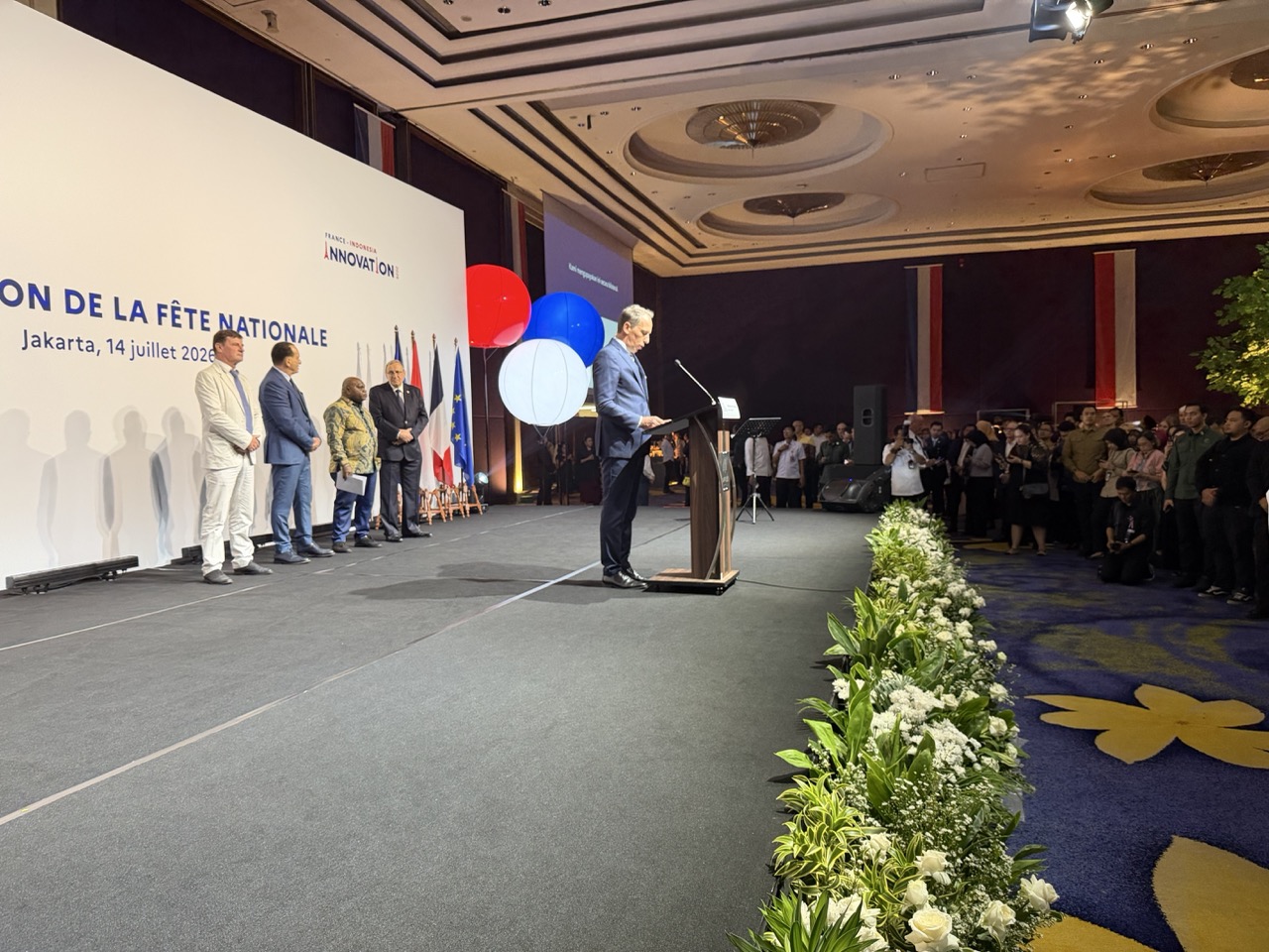 Ambassador Fabien Penone delivered the welcome remarks during last night's Bastille Day celebration