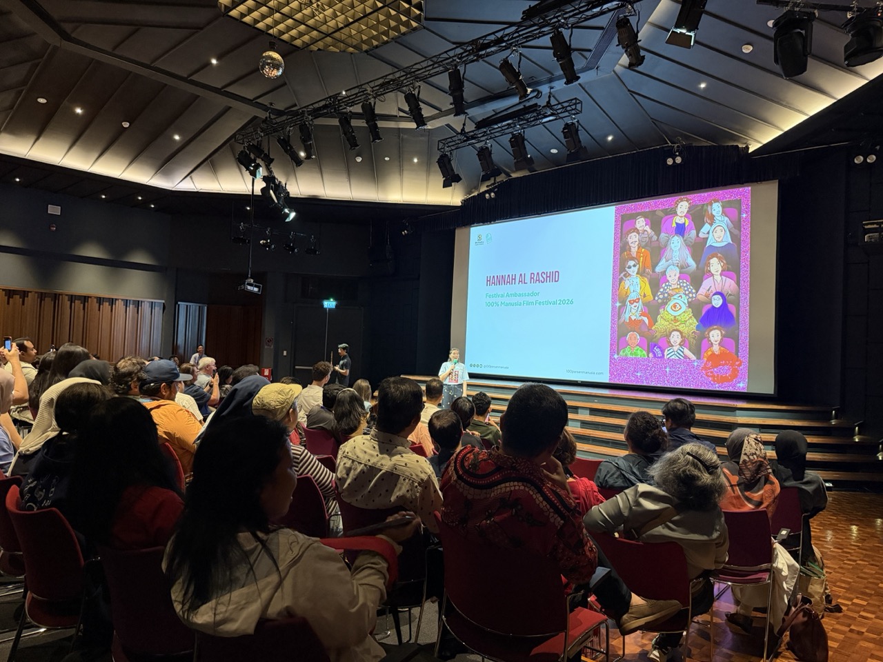 Hannah Al Rashid, actress, activist and 2026 Festival Ambassador, speaks about cinema’s power to connect human struggles and broaden perspectives at the 100% Manusia Film Festival.