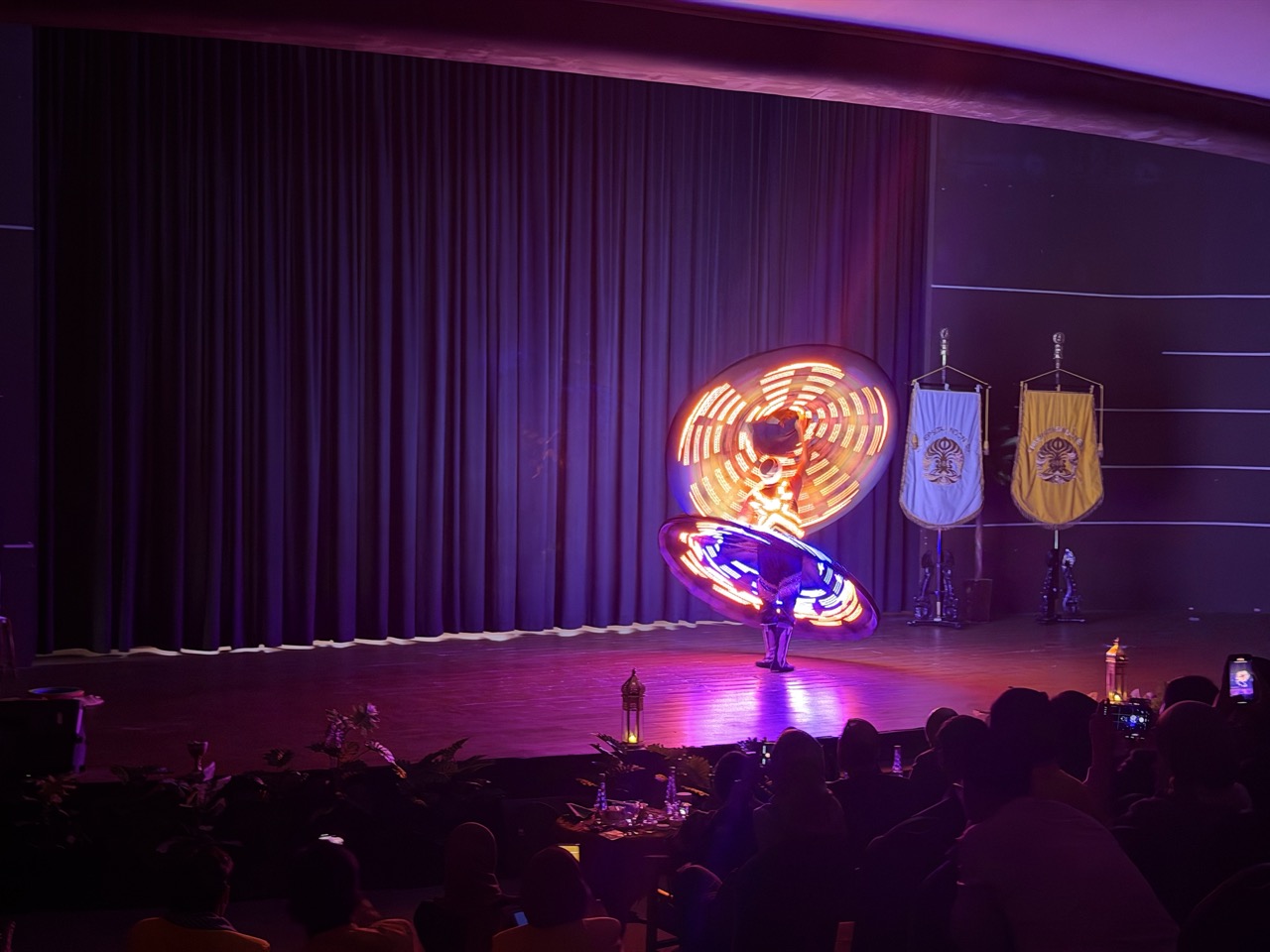 An Egyptian performer brings the colourful Tanoura tradition to FTT 2026, whirling across the stage and engaging spectators at close range.
