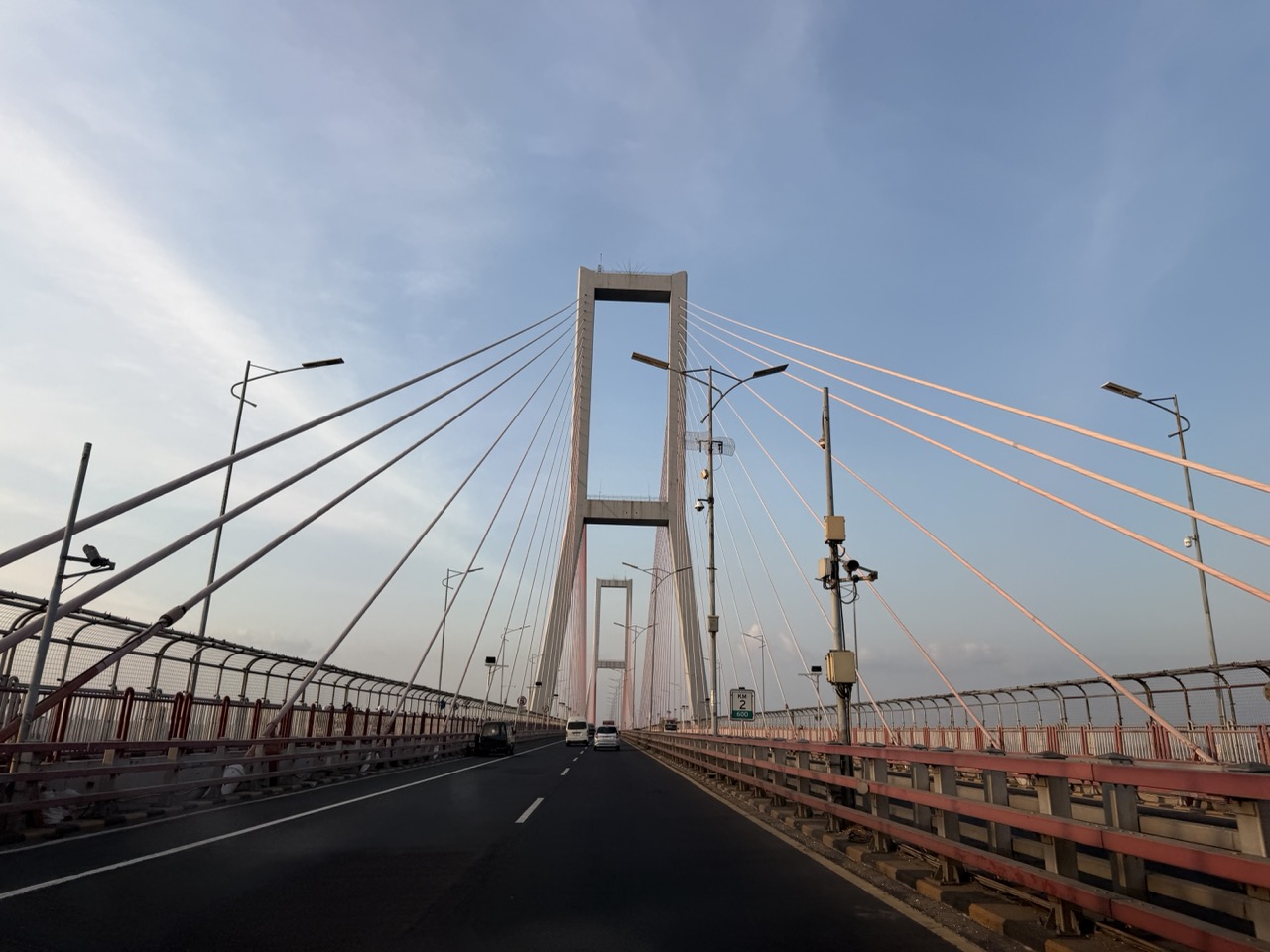 Suramadu Bridge spans the Madura Strait, linking Surabaya and Bangkalan through a landmark of Indonesian engineering.