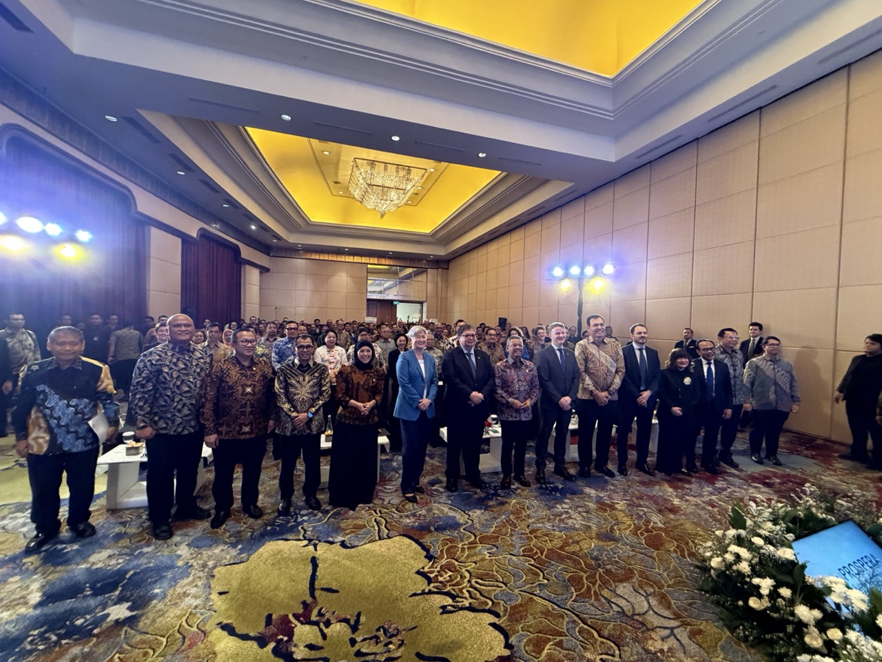 Australian and Indonesian officials, partners and guests pose together at the Prospera Phase II launch in Jakarta, October 22, 2026.
