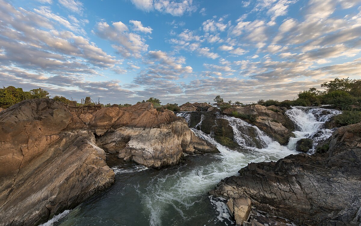 Sunrise view at Li Phi Waterfall