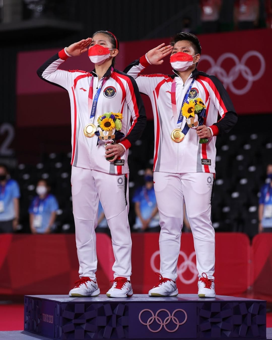 Greysia Polii and Apriyani Rahayu at the 2020 Tokyo Olympics