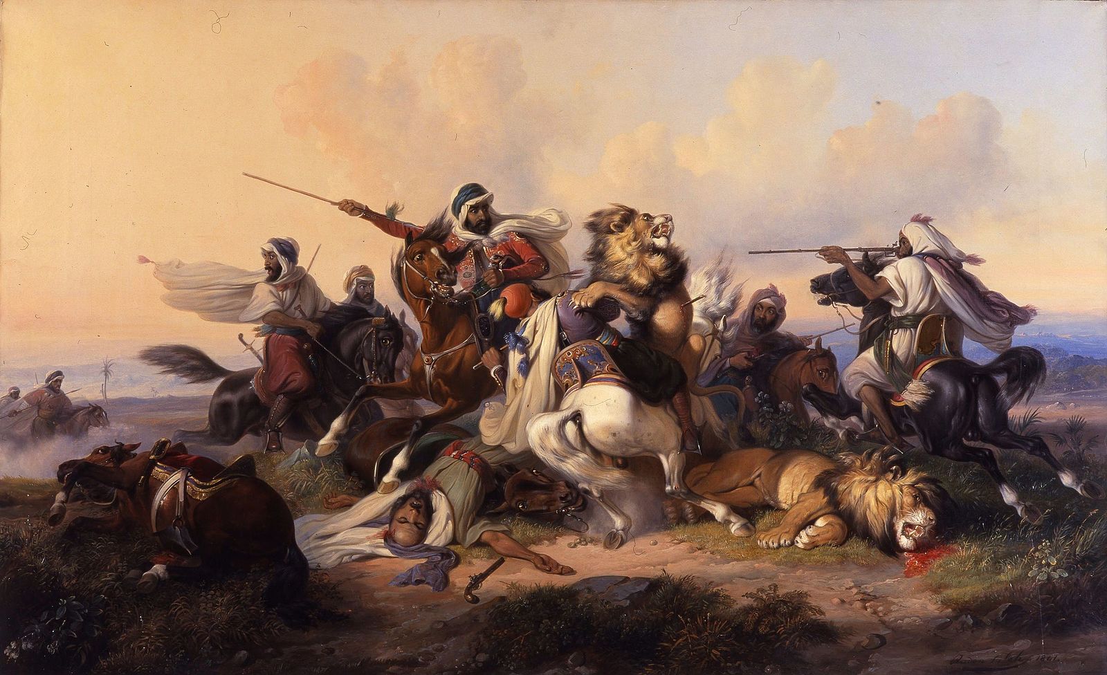 Raden Saleh - The Lion Hunt (1841) | Credit: Wikimedia Commons