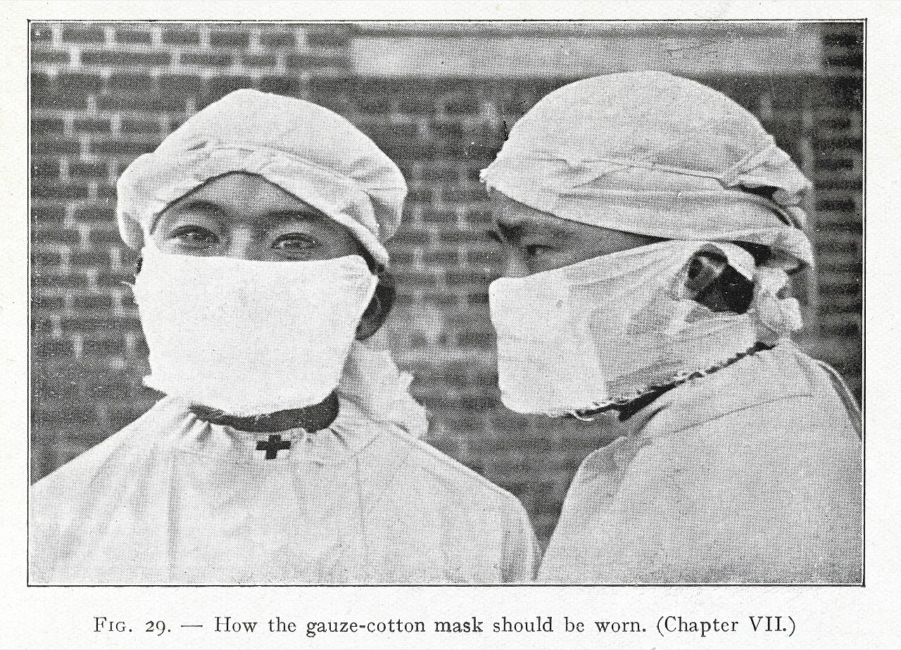 a health worker wearing A gauze-cotton mask during The Manchuria Plague