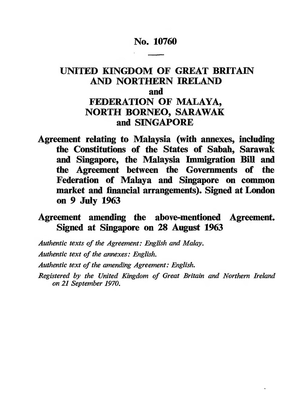 The Malaysia Agreement 1963 | Source: United Nations Treaty Series